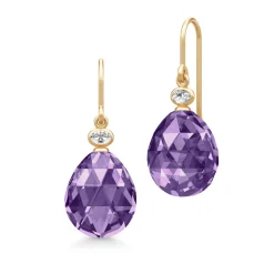 Julie Sandlau – Ofelia ørepynt i forgyldt sølv – Amethyst