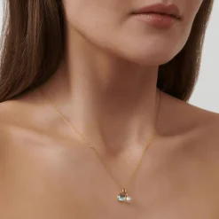 Julie Sandlau – Olivia anheng i 22k forfylt sølv – Ice Blue