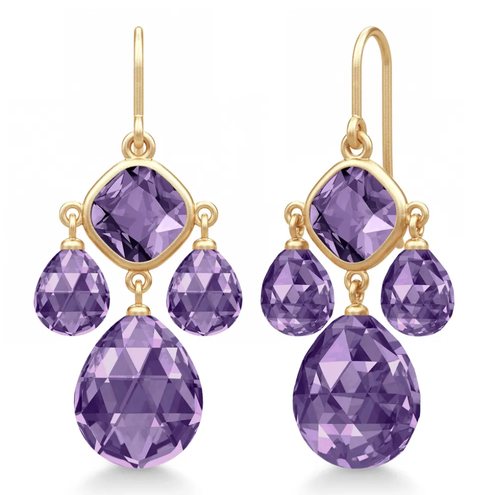 Julie Sandlau – Olivia Chandelier i forgylt sølv – Amethyst
