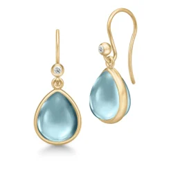 Julie Sandlau – Paloma ørepynt i 22k forgylt sølv – Ice Blue