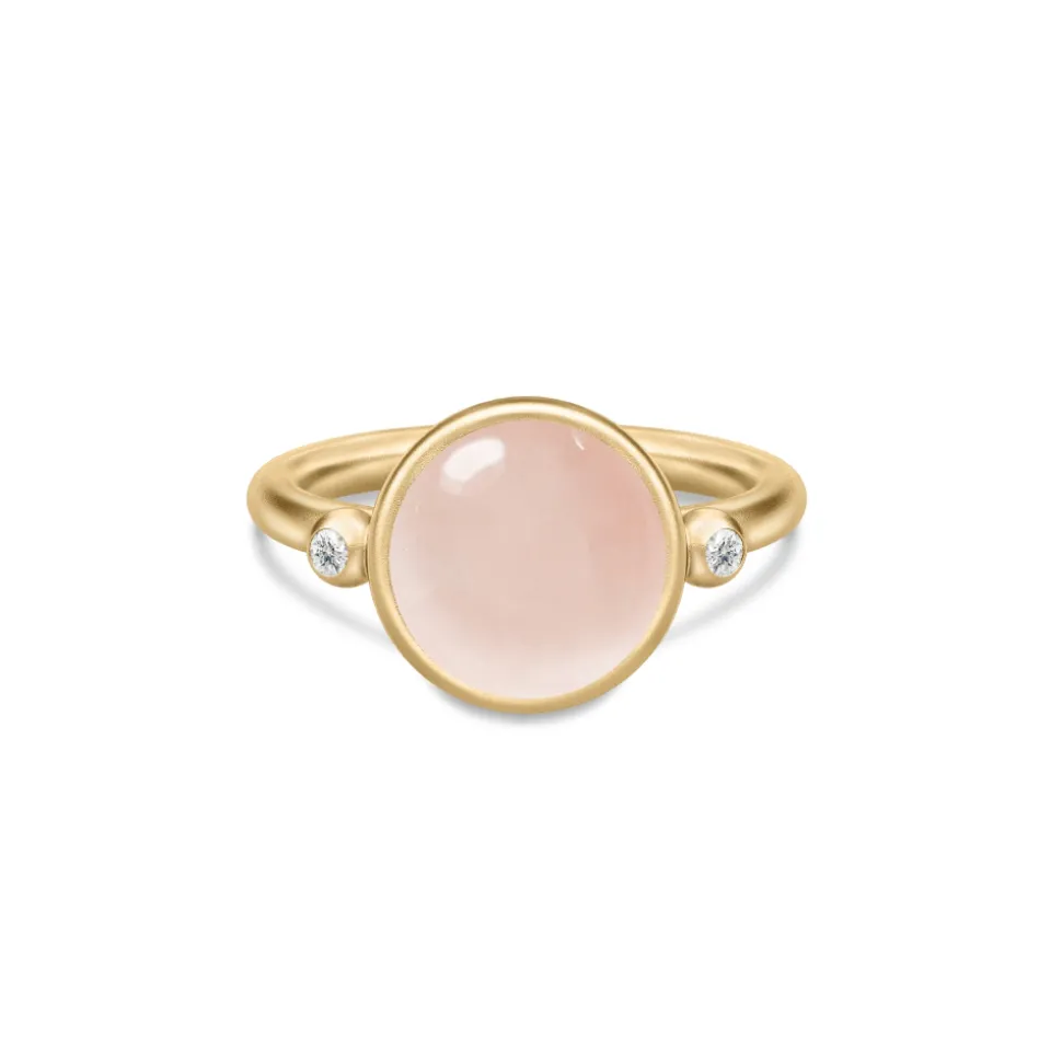 Julie Sandlau – Prime ring i forgyldt sølv – Milky Rose