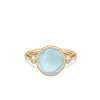 Julie Sandlau – Prime ring i forgyldt sølv – Milky Aqua