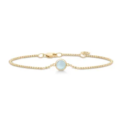 Julie Sandlau – Primini armbånd i 22k forgylt sølv – Milky Aqua
