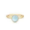 Julie Sandlau – Primini ring i 22k forgylt sølv – Milky Aqua