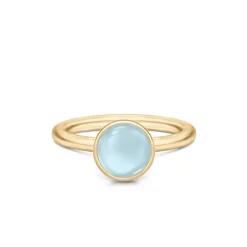 Julie Sandlau – Primini ring i 22k forgylt sølv – Milky Aqua