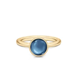 Julie Sandlau – Primini ring i 22k forgylt sølv – Sapphire Blue