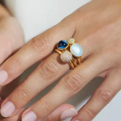 Julie Sandlau – Primini ring i 22k forgylt sølv – Milky Rose