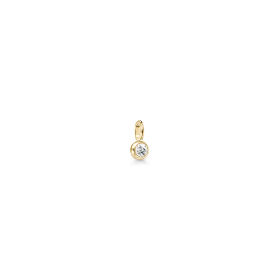 Julie Sandlau – Purity anheng i 14k gult gull med 0,03ct TW diamant