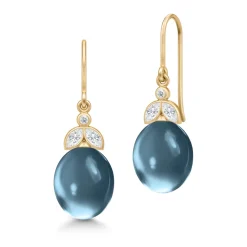Julie Sandlau – Tasha ørepynt i forgylt sølv – London Blue