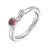 Lene Visholm – Ring Hvitt Gull Med Rosa Turmalin Og Diamant