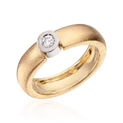 Lene Visholm – Ring I Gult Og Hvitt Gull Med Diamant