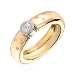 Lene Visholm – Ring I Gult Og Hvitt Gull Med Diamanter