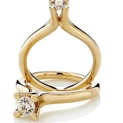 Lene Visholm – Ring I Gult Gull Med 0,25 CT Diamant