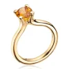 Lene Visholm – Ring I Gult Gull Med Citrin