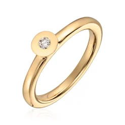 Lene Visholm – Ring I Gult Gull Med Diamant