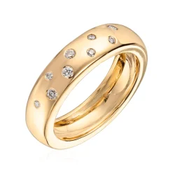 Lene Visholm – Ring I Gult Gull Med Diamanter