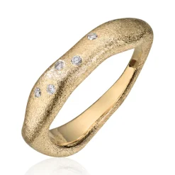 Lene Visholm – Ring i Gult Gull Med Diamanter
