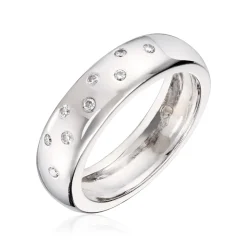 Lene Visholm – Ring i Hvitt Gull Med Diamanter