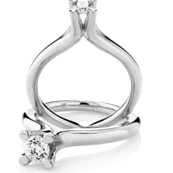 Lene Visholm – Ring I Hvitt Gull Med 0,25 CT Diamant
