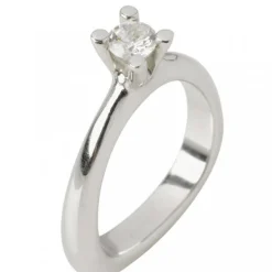 Lene Visholm- 1-stens ring- diamant- hvitt gull