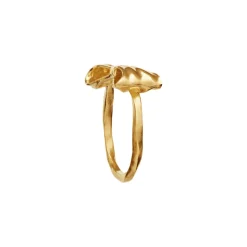 Maanesten – Satin ring i forgyldt sølv