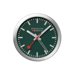 Mondaine – Bordklokke Sølv / Grønn 12,5 cm