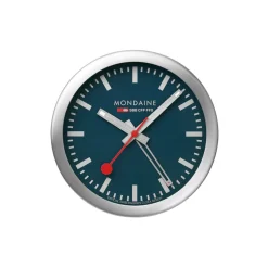 Mondaine – Bordklokke Sølv / Blå 12,5 cm