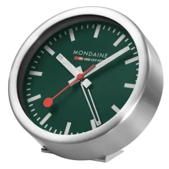 Mondaine – Bordklokke Sølv / Grønn 12,5 cm
