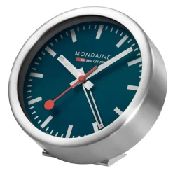 Mondaine – Bordklokke Sølv / Blå 12,5 cm