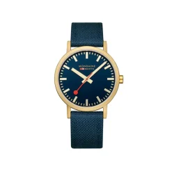 Mondaine – Classic gullfarget stål / Blå 40 mm