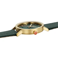Mondaine – Classic gullfarget stål / Grønn 40 mm