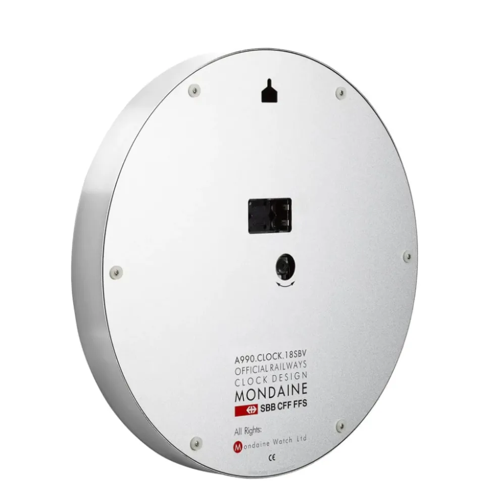 Mondaine – Veggklokke 25 cm sølvfarget