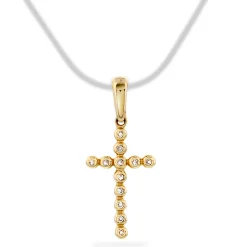 NC Christophersen – Anheng i gull – Kors med diamant 0,03 ct WP