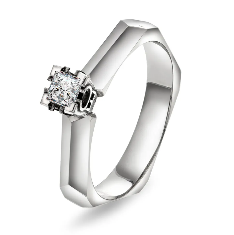NC Christophersen – Fasettring i hvitt gull med diamant – 0,20 ct TW/SI