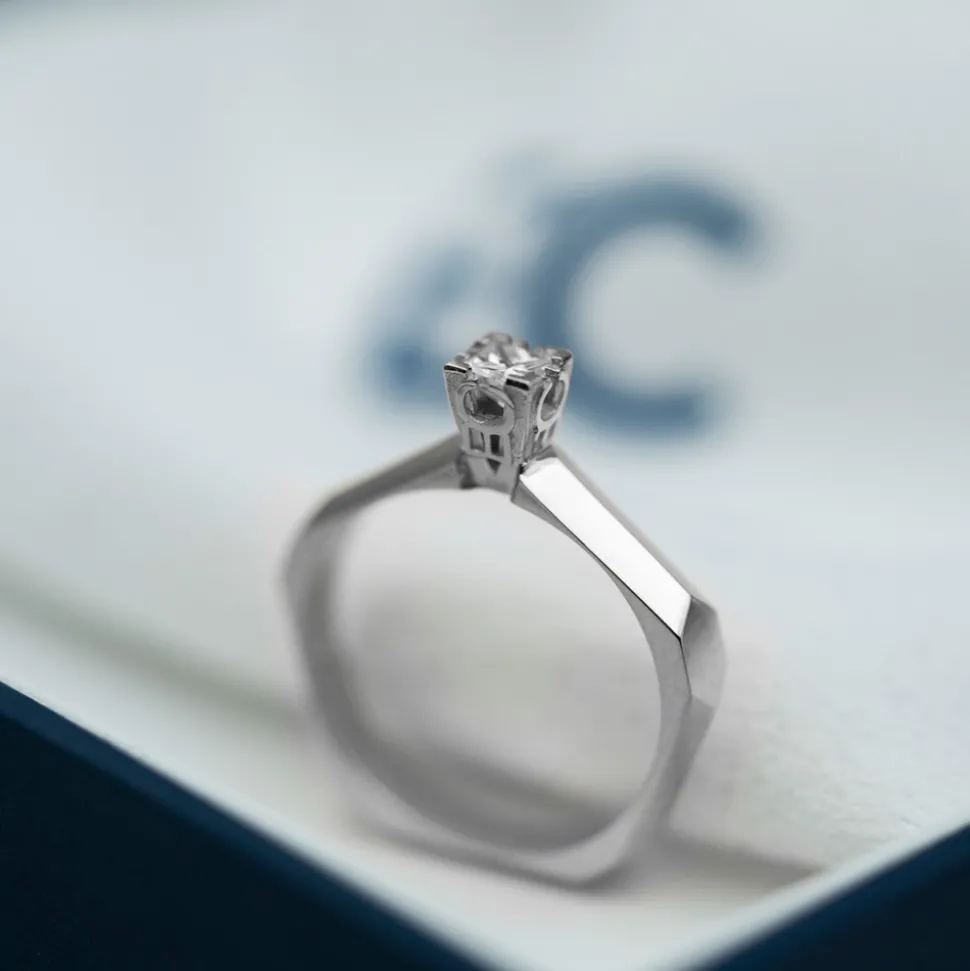 NC Christophersen – Fasettring i hvitt gull med diamant – 0,20 ct TW/SI