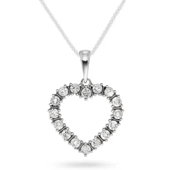 NC Christophersen – Hjerteanheng i hvitt gull med diamanter, 0,48 ct