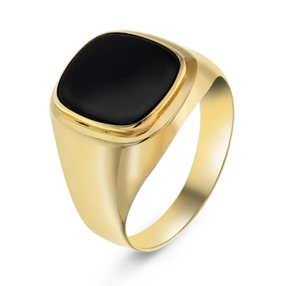 NC Christophersen – Ring i gult gull – Onyx