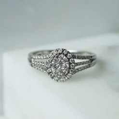 NC Christophersen – Ring i hvitt gull med diamanter – 0,50 ct W/Si