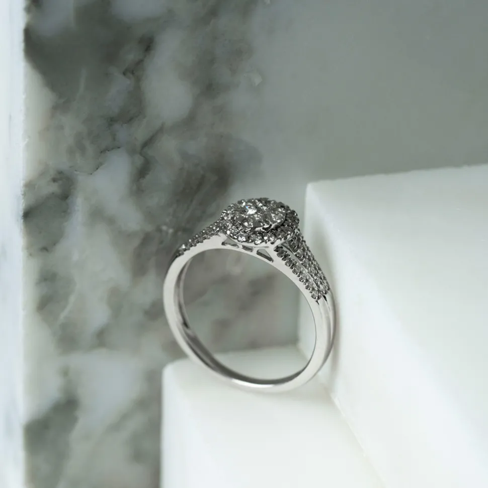 NC Christophersen – Ring i hvitt gull med diamanter – 0,50 ct W/Si
