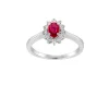 NC Christophersen – Rosettring i hvitt gull med rubin og diamanter, 0,24 ct