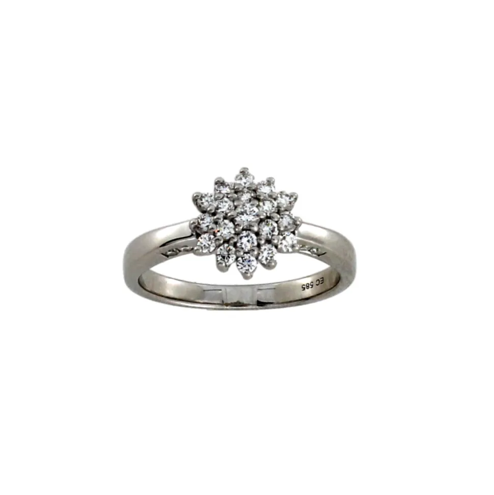 NC Christophersen – Rosettring i hvitt gull med totalt 0,50 ct diamanter