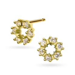NC Christophersen – Sirkel ørepynt i gult gull med diamanter – 0,24 ct TW/SI