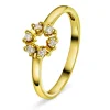 NC Christophersen – Sirkel ring i gult gull med diamanter – 0,12 ct TW/SI