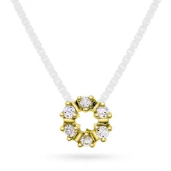 NC Christophersen – Sirkel anheng i gult gull med diamanter – 0,12 ct TW/SI
