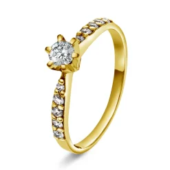 NC Christophersen – Superstar ring i gult gull med diamanter – 0,38 ct TW/SI