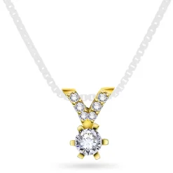 NC Christophersen – Superstar anheng i gult gull med diamanter – 0,26 ct TW/SI