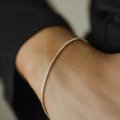 NC Christophersen – Tennisarmbånd i 14k gult gull med diamanter – 1.00ct TW/SI diamanter