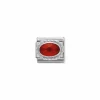 Nomination – Comp. Classic hard stones stainless steel, rich 925 sterling silver setting Faceted Red Agath