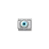 Nomination – Comp. Classic STONES, steel, ROUND RICH SETTING in 925 sterling silver GREEK EYE