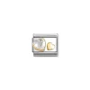 Nomination – Comp, Classic C,Z, FACETED with SYMBOLS steel, 750 gold (08_WHITE heart)